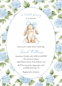 Baby Bunny and Blue Flowers Baby Shower Mini Bundle design preview
