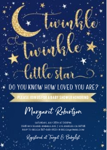 Twinkle twinkle little star baby shower invitation navy 2 design preview