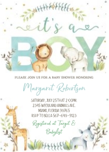 035 Safari invitation - its a boy: Safari invitation - its a boy