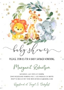 029 Safari baby shower invitation 4: Safari baby shower invitation 4