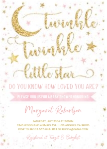 060-A Twinkle twinkle little star pink and gold: Twinkle twinkle little star pink and gold 1