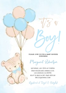 Teddy bear invitation 1 design preview