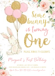 Bunny birthday invitation 2 design preview