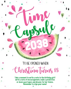 Pink watermelon time capsule design preview