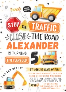 Construction invitation design preview
