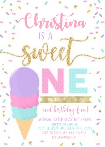 Ice cream invitation 2 design preview