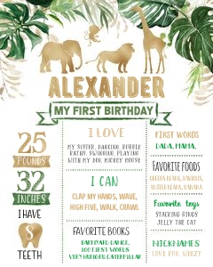 069-F Jungle gold milestone poster design preview