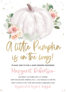 P3 - Pumpkin baby shower invitation: P3 - Pumpkin baby shower invitation