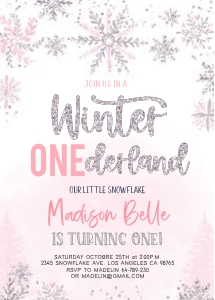 WINTER2 - Winter onederland invitation design preview
