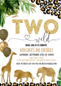 S002 - Safari wild one invitation design preview