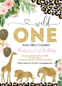 S005 - Safari wild one invitation design preview