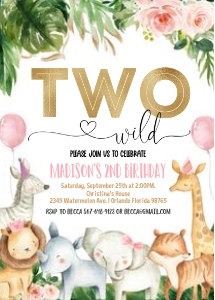 W006 - Safari Two wild invitation design preview
