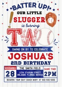B003 - Baseball invitation design preview