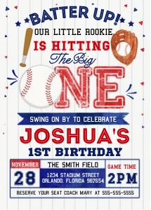 B001 - Baseball invitation design preview