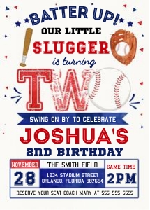 B004 - Baseball invitation design preview