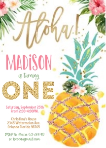 AL - Aloha pineapple invitation: AL - Aloha pineapple invitation