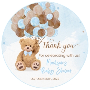 TB3 - Teddy bear favor tags round design preview