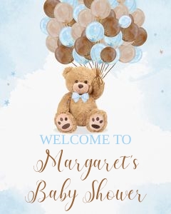 TB3 - Teddy bear welcome sign 16x20 design preview