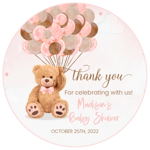 TBP1 - Teddy bear favor tags round: TBP1 - Teddy bear favor tags round