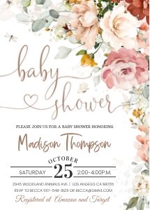 GAD001 - Garden baby shower invitation: GAD001 - Garden baby shower invitation