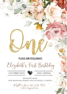 GAD003 - Garden birthday invitation: GAD003 - Garden birthday invitation