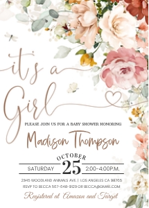 GAD002 - Garden baby shower invitation: GAD002 - Garden baby shower invitation