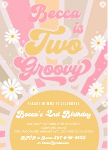 GT003 - Two groovy invitation design preview