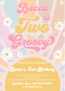 GT004 - Two groovy invitation design preview