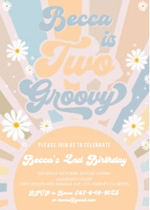 GT002 - Two groovy invitation design preview