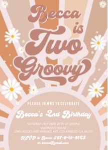 GT001 - Two groovy invitation design preview