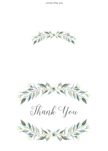 Editable Printable First Communion Thank You Note Boy Folded • Watercolor Leaves • Green Palms and Eucalyptus Host and Chalice • FCB001 design preview