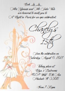 Invitation - Paris: A Night in Paris