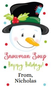 Snowman Soup Tag design preview
