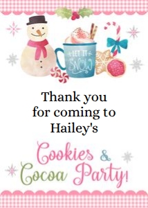 Cookies and cocoa watercolor favor tag: Cookies and cocoa watercolor favor tag