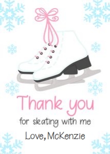 Ice skating favor tag design preview