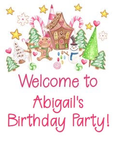 Gingerbread welcome sign design preview