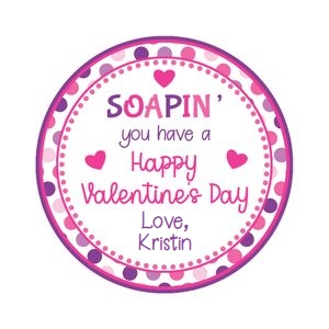 Soapin pink and purple Valentine tag design preview