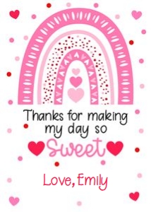 Boho rainbow sweet Valentine tag design preview