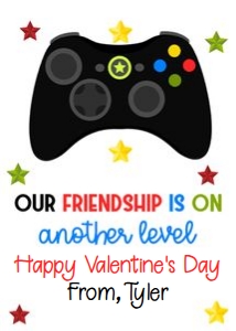 Video game Valentine tag 2.5x3.5 design preview
