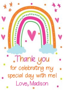 Boho rainbow pink and orange 2.5x3.5 tag design preview