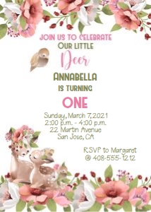 Our little deer 5x7 invitation: Our little deer 5x7 invitation