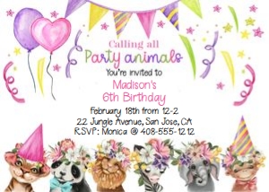 Party animals 7x5 design preview