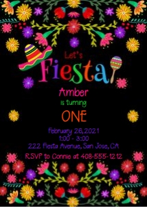 Fiesta invitation black background: Fiesta invitation