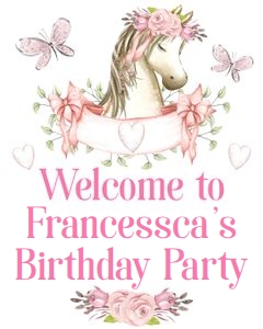 Horse Floral 8x10 Welcome Sign: Horse Floral 8x10 Welcome Sign