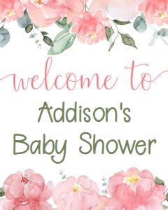 Floral Welcome Sign 8x10 PIBS design preview