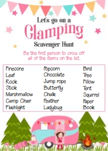 Glamping Scavenger Hunt Game 5x7 GLBP design preview