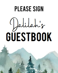 Mountain forest guestbook sign 8x10 mfbw design preview