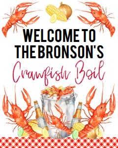 Crawfish 8x10 Welcome Sign CFBP: Crawfish 8x10 Welcome Sign CFBP