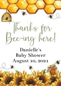 Bee favor tag 2.5x3.5 beeb design preview