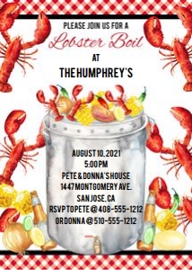 Lobster Boil invitation LBOP design preview